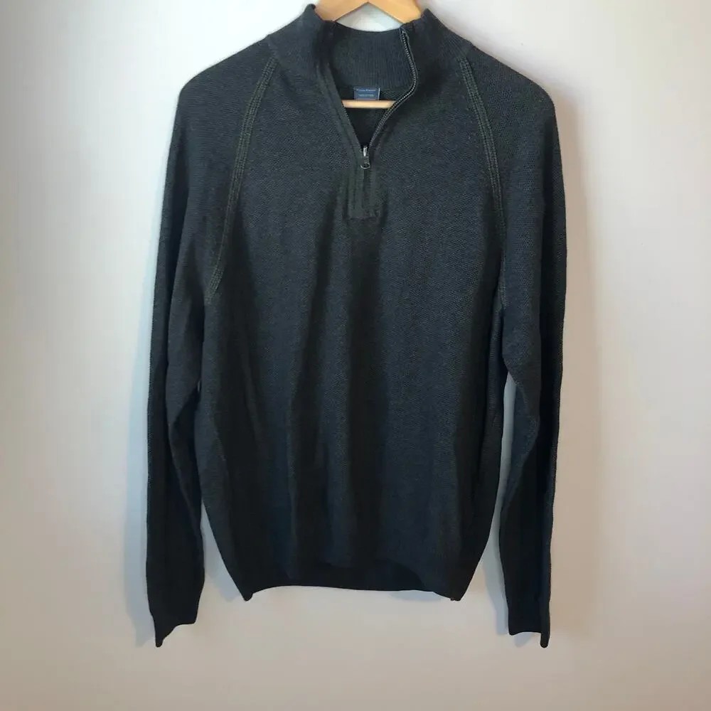 NEW Tailor Vintage Birdseye Reversible Cotton Pullover Men's Sweater Large